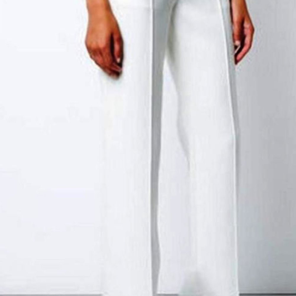 DVF DIANE VON FURSTENBERG WHITE FRONT SEAM TROUSER